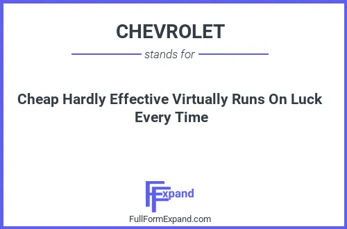 Full form of CHEVROLET