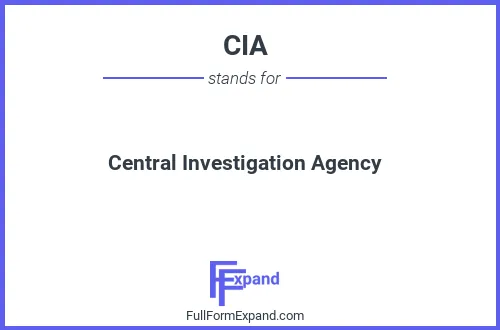Full form of CIA