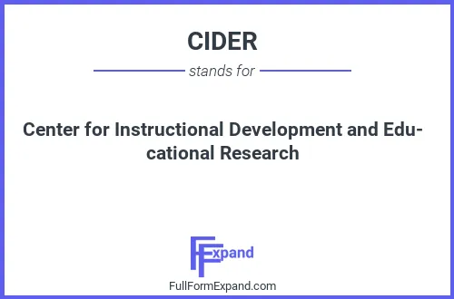 Full form of CIDER