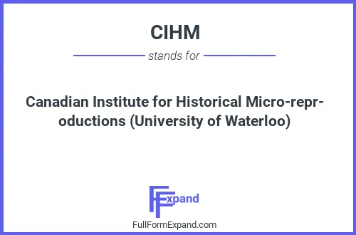 Full form of CIHM