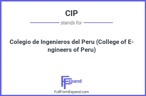 Full form of CIP