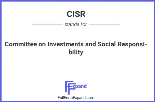 Full form of CISR