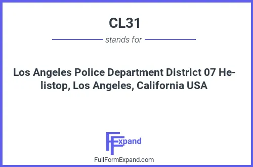 Full form of CL31
