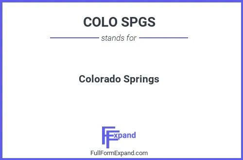 Full form of COLO SPGS