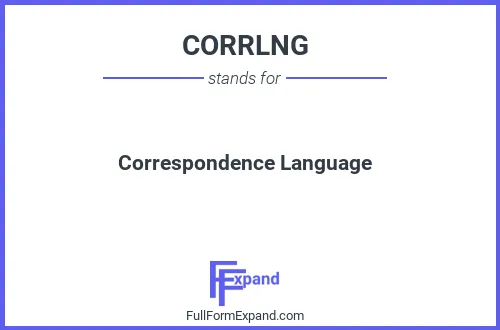 Full form of CORRLNG