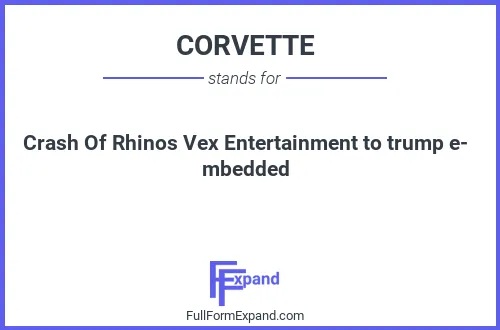 Full form of CORVETTE