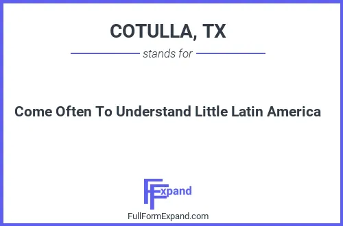 Full form of COTULLA, TX