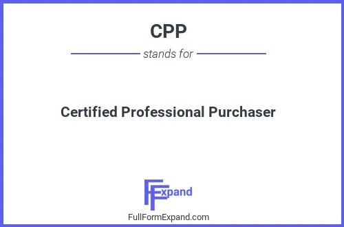 Full form of CPP