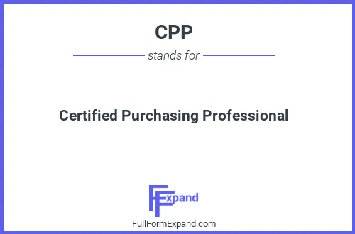 Full form of CPP
