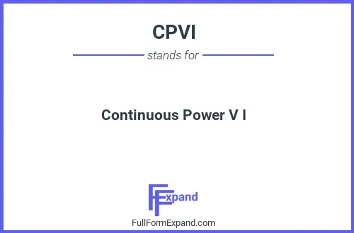Full form of CPVI