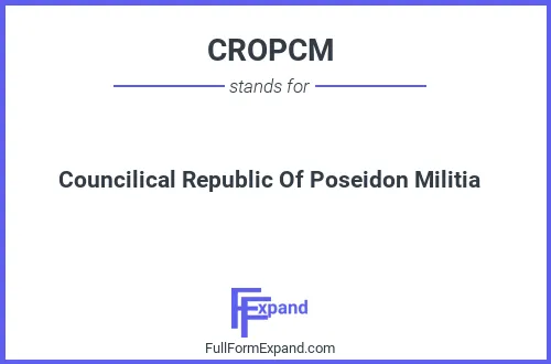 Full form of CROPCM