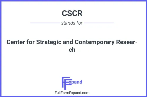 Full form of CSCR