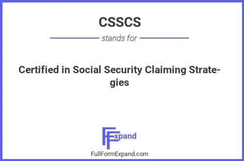 Full form of CSSCS