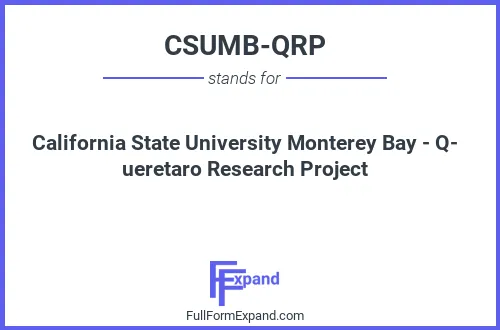 Full form of CSUMB-QRP