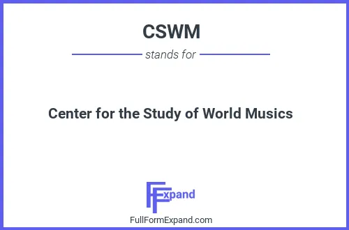 Full form of CSWM