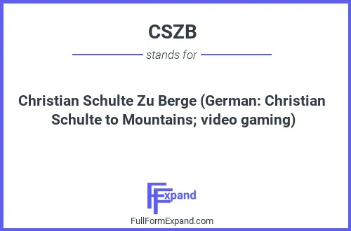 Full form of CSZB