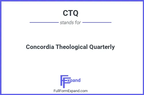 Full form of CTQ