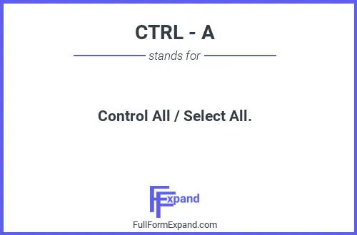 Full form of CTRL - A