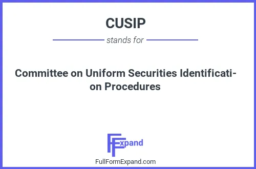 Full form of CUSIP