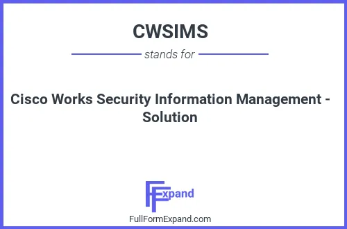 Full form of CWSIMS