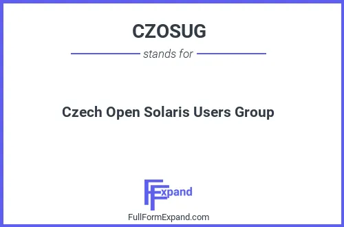 Full form of CZOSUG