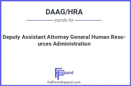 Full form of DAAG/HRA