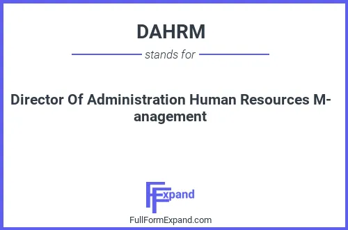 Full form of DAHRM