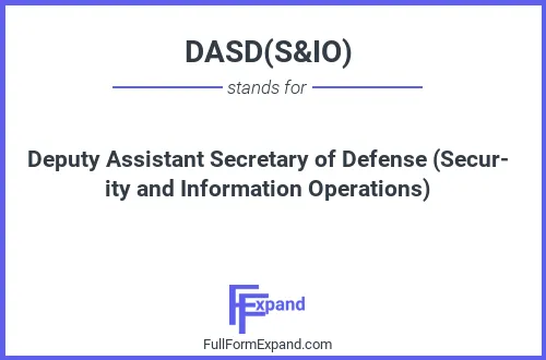 Full form of DASD(S&IO)