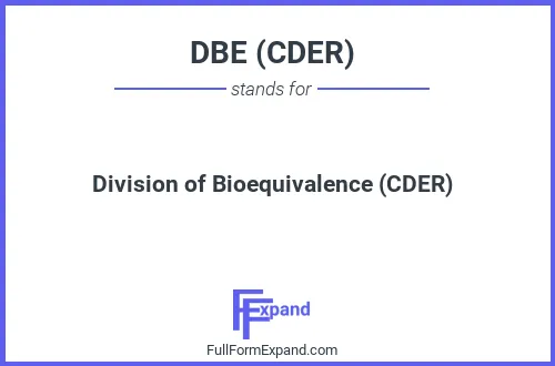 Full form of DBE (CDER)