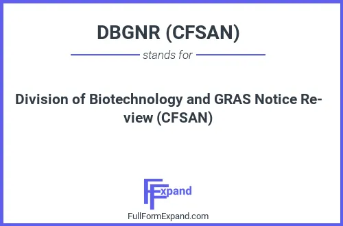 Full form of DBGNR (CFSAN)