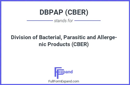 Full form of DBPAP (CBER)