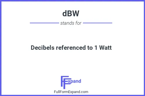Full form of dBW