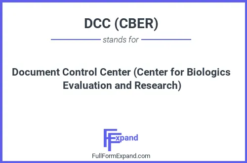 Full form of DCC (CBER)