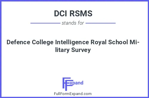 Full form of DCI RSMS