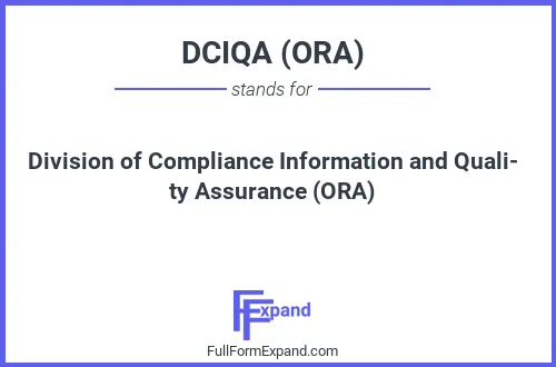 Full form of DCIQA (ORA)