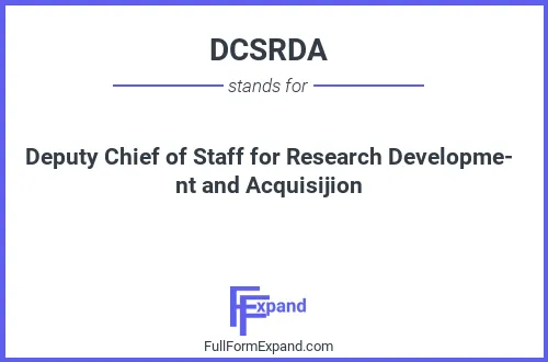 Full form of DCSRDA