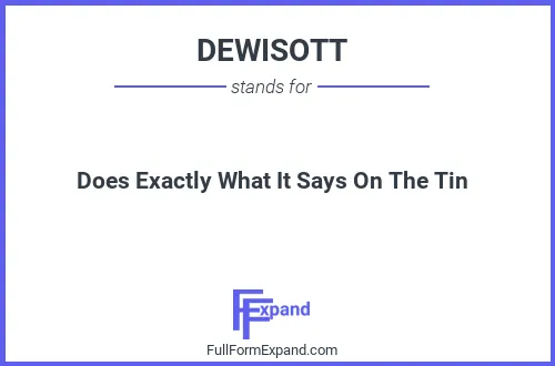 Full form of DEWISOTT