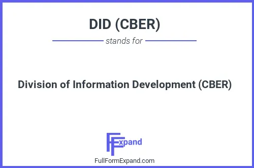 Full form of DID (CBER)