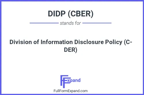Full form of DIDP (CBER)