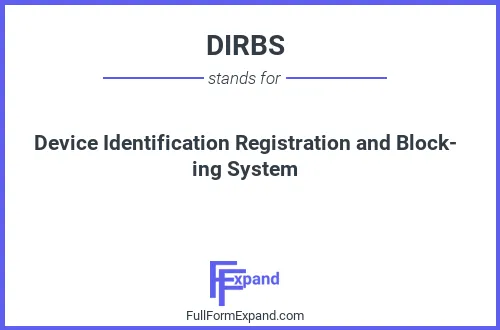 Full form of DIRBS