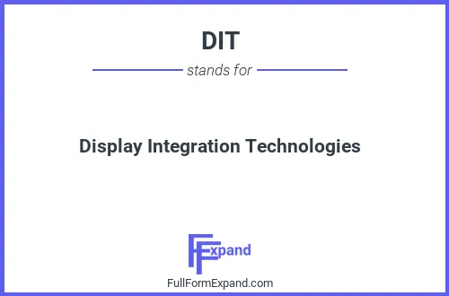 Full form of DIT