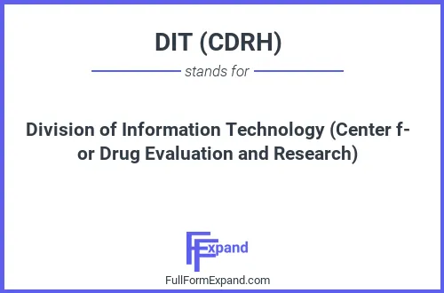 Full form of DIT (CDRH)