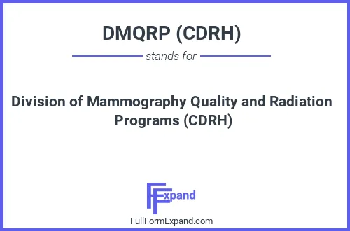 Full form of DMQRP (CDRH)