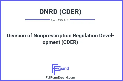 Full form of DNRD (CDER)
