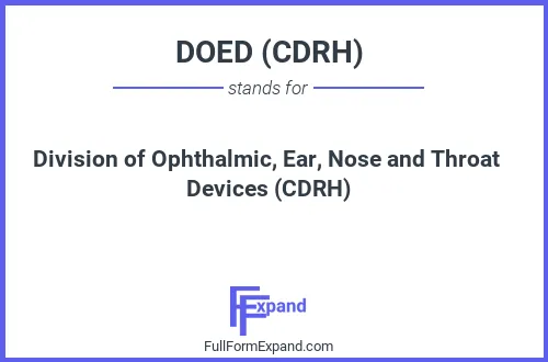 Full form of DOED (CDRH)