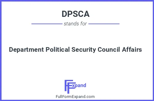 Full form of DPSCA