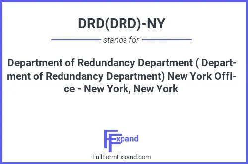 Full form of DRD(DRD)-NY
