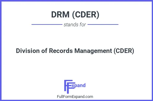 Full form of DRM (CDER)
