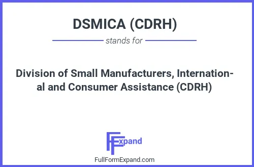 Full form of DSMICA (CDRH)
