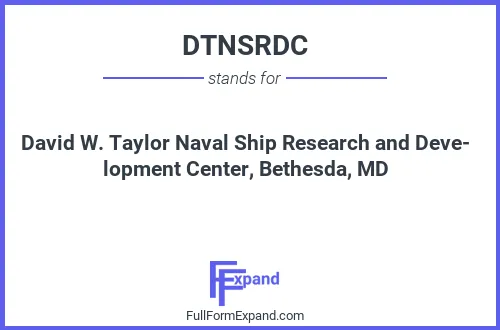 Full form of DTNSRDC
